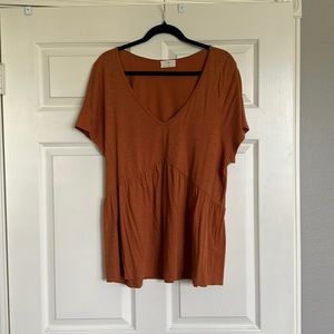 Anthropologie t.La burnt orange tee